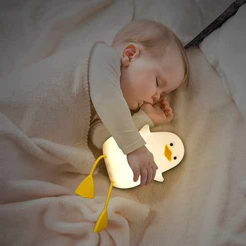 Duck Night Light Duck lamp for Kids with Warm Color & Dimming Function, 1200mAh Rechargeable Duck Baby Night Light with 20' Timer & Touch Control, Warm White