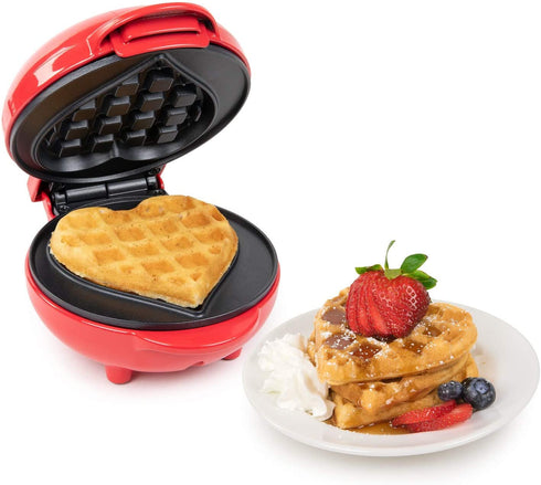 Nostalgia MyMini Heart shaped waffle maker personal hash browns Valentines Gift compact size