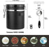 Miscedence Coffee canister for ground coffee with Scoop Date Tracker One Way Co2 Valve 304 Stainless Steel Kitchen Food Airtight storage container for Coffee Beans,Grounds,Tea,Sugar(Silver,16oz)€¦