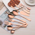 Berglander Stainless Steel Rose Gold Serving Flatware Set, Copper Serving Flatware Set, Cake Server, Fish Knife, Fish Fork, Serving Spoon, Serving Fork, Salad Spoon, Salad Fork, Butter Knife, Icecream
