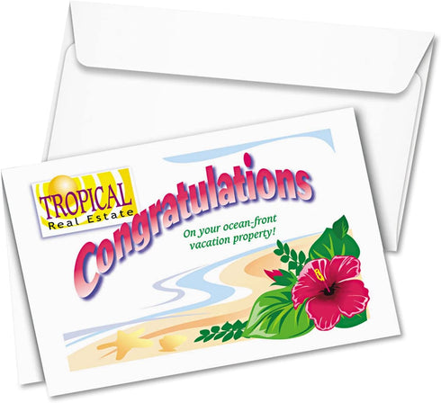 Avery Greeting Cards, Inkjet Printers, 20 Blank Cards and Envelopes, 5.5 x 8.5, Folded (3265), White