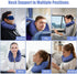 Extra-Compact Travel Neck Pillow, 100% Soft Velvet Inflatable Neck Support Airplane Pillows with 3D Eye Mask and Earplugs for Adults Kids, Best Travel Essentials for Sleeping / Reading / Camping(Blue)
