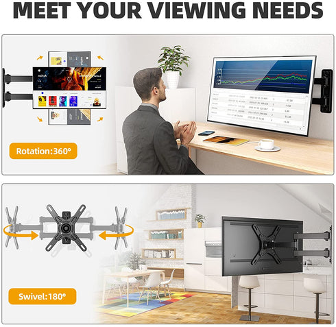 HOME VISION Full Motion Swivel and Tilt TV Wall Mount for 17-42 Inch TVs & Monitors ,TV Wall Mount Bracket Holds up to 45lbs,Loading Max VESA 200x200mm