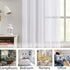 Randall White Linen Sheer Curtain Panel Sets of 2 with Rod Pocket Open Weave Faux Linen Window Treament for Living Room Bedroom Farmhouse, 54x63 Inch, Snow White