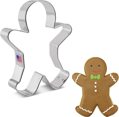 Happy Gingerbread Man Cookie Cutter, Large 5.25" by Ann Clark Cookie Cutters