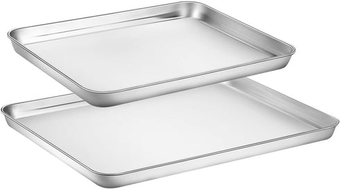 Baking Sheets Set of 2 Packs, Zacfton 12 Inch 16 Inch Baking Pans Cookie Pan Tray for Toaster Oven Bakeware Set Rimmed Baking Tray 2 Pieces for Baking and Roasting, Durable & Commercial Quality