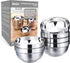 Geini Premium 304 Stainless Steel Bowls Set, Double Walled Insulated, Nesting Serving Bowls without Lids in Kitchen for Soup, Rice, Ice Cream, Kids Snacks, 6 Pack, 13oz Capacity