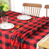 Partisout Buffalo Check Tablecloth Rectangle 56x80-Inch Red and Black Checked Tablecloth with Tassel Bluffalo Plaid Tablecloths Washable Cotton Linen Table Cover Gingham Table Cloths for New Year