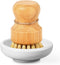 SUBEKYU Bamboo Dish Scrub Brush for Kitchen Sink, Natural Wooden Washing Dish Brush Scrubber, Sisal Bristles Brush for Household Cleaning Cast Iron Brush Pots, Pans and Vegetables