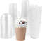 Zezzxu 50Pack 12oz Clear Plastic Cups with Dome Lids and Straws, Crystal Clear PET Disposable Drinking Cups for Cold Drinks, Iced Coffee, Juice, Smoothie, Milkshake, Bubble Boba Tea