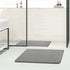 LuxStep Shower Mat Bathtub Mat,24x16 inch, Non-Slip Bath Mat with Drain, Quick Drying PVC Loofah Bathmat for Tub,Shower,Bathroom (24"x16"+24"x16",Grey)
