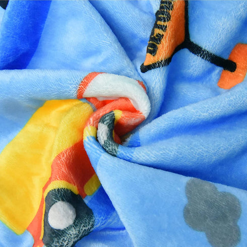 Construction Blanket Kids Fleece Throw Blankets for Girls & Boys - Aircrafts Trucks Cars Printed Quilt Blanket - Cute Small Soft Throw Blanket, 40x50 Inches Comfy Kids Blanket for Toddler
