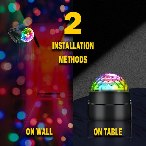 Apeocose 2-Pack Disco Ball Party Lights, Sound Activated RGB Rotating DJ Strobe Lights with Wireless Remote for Bachelorette Birthday Home Party Supplies Decorations Wedding Dance Karaoke Zumba