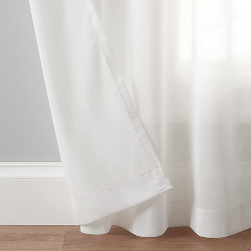 Eclipse Chelsea Modern Sheer Voile Light Filtering Rod Pocket Window Curtains for Bedroom or Living Room (Single Panel), 52x84, White