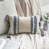 MIULEE Decorative Throw Pillow Cover Tribal Boho Woven Tufted Pillowcase with Tassels Rectangle Pillow Sham Pillowcase Cushion Case for Sofa Couch Bedroom Car Living Room 12x20 Inch Dark Blue