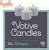 Hyoola European Votive Candles Unscented - 10-Hour Burn Time - White - 50 Pack, European Made