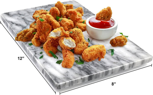 Greenco GRC0555 Pastry and Cutting Board, 8 x 12, White Marble