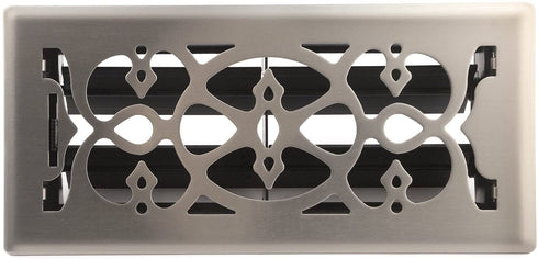 Accord AMFRSNV410 Victorian Floor Register, 4-Inch x 10-Inch(Duct Opening Measurements), Satin Nickel
