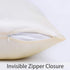 Silk Pillowcase for Hair and Skin, 22 Momme 6A Long Fiber 100% Mulberry Silk Bed Pillow Case with Invisible Zipper, Ivory White, Queen