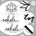 3 Pieces Inhale Exhale Wall Art Lotus Flower Wall Art Yoga Zen Sign Decorative Black Flower Sculpture Meditation Decoration Spiritual Decor for Living Room Bedroom Yoga Decor (Metal)