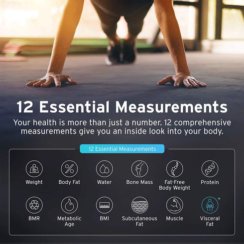 Etekcity Scale for Body Weight, Smart Digital Bathroom Weighing Scales with Body Fat and Water Weight for People, Bluetooth BMI Electronic Body Analyzer Machine, 400lb