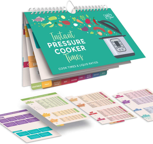 Willa Flare Electric Pressure Magnetic Cooker Cook Times Cheat Sheet (Large Font) - Reference Chart Compatible with Instant Pot and InstaPot + Perfect Hard-Boiled Egg Method, Cooking Tips and Tricks