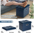COSYLAND Storage Ottoman 17x13x13in Leather Ottoman Rectangle Footrest Footstool Folding Ottoman for Room Dorm Small Collapsible Bench Seat Organizer Entryway Furniture with Handles Lid Royal Blue