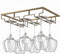 LACAFA Wine Glass Holder - Under Cabinet Stemware Rack in Home, Bar Kitchen Organization with 3 Rows Wine Glass Rack Hanger Storage Metal Organizer for Under Shelf Hanging (Gold)