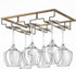 LACAFA Wine Glass Holder - Under Cabinet Stemware Rack in Home, Bar Kitchen Organization with 3 Rows Wine Glass Rack Hanger Storage Metal Organizer for Under Shelf Hanging (Gold)