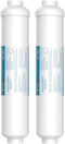 Vegebe Inline Water Filter for Ice Maker, Refrigerator, Under-Sink Reverse Osmosis Water System, Post Activated Carbon Water Filter Replacement Cartridge with 1/4-Inch Compression-Connect (Pack of 2)