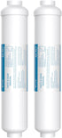 Vegebe Inline Water Filter for Ice Maker, Refrigerator, Under-Sink Reverse Osmosis Water System, Post Activated Carbon Water Filter Replacement Cartridge with 1/4-Inch Compression-Connect (Pack of 2)
