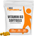 BULKSUPPLEMENTS.COM Vitamin D3 5000IU Softgels (125mcg) - Vitamin D Supplement for Bone and Immune Support, Cholecalciferol - 1 Softgel per Serving - 100-Day (3-Month) Supply (100 Softgels)