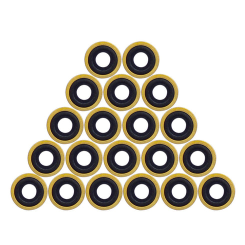Healvaluefit Oxygen Regulator Gasket Brass Yoke Washer O Ring Seals Brass with Rubber - Pack of 30