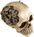 Steampunk Cyborg Protruding Gear Work Human Skull Statue Clockwork Gear Design Skeleton Cranium Figurine