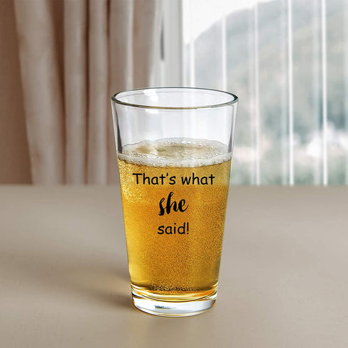 I Said Yes, That's What She Said Wine Glass and Beer Glass Set for Him Her Couples Newlyweds, Novelty Wine Gift for Engagement Proposal Valentine's Day Wedding Bridal Shower, 15Oz (Set of 2)