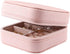 JIDUO Duomiila Small Jewelry Box, Travel Mini Organizer Portable Display Storage Case for Rings Earrings Necklace,Gifts for Girls Women (Girl Pink)
