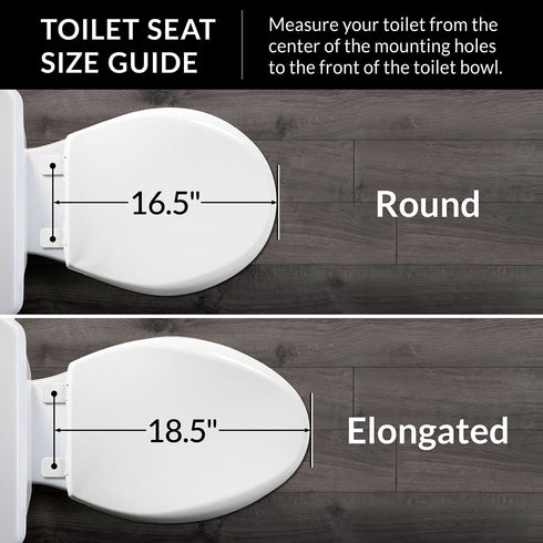 MAYFAIR 1841EC 000 Cameron Toilet Seat will Never Loosen and Easily Remove, ELONGATED, Durable Enameled Wood, White