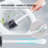 TRENTI Toilet Brush with Holder 2 Pack, Silicone Toilet Brush Set with Ventilated Holder and Long Ergonomic Handle, Flexible Silicone Toilet Brushes for Bathroom