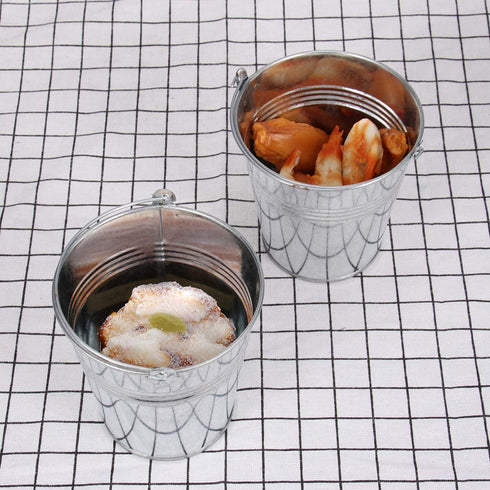 BESTOMZ Mini Metal Bucket Set of 6 10.5x7.2x10.5cm