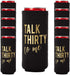 Talk Thirty To Me Can Coolers, 30th Birthday Party Coolies, Set of 12, Black/White/Pink and Gold Thirtieth Birthday Cup Coolers, Perfect for Birthday Parties, Birthday Decorations (Black, Slim)