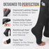 Zipper Compression Socks with Zip Guard Skin Protection & Open Toe Medical Zippered Compression Socks for Men Women