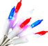 100 LED Red White and Blue Lights, 35 Ft White Wire Decorative Lighting String, for Indoor Outdoor Party, Christmas, Garden, Patio.