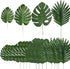 rubzdeco 80 Pcs 4 Kind Palm Leaves Artificial Faux Leaf with Stem for Tropical Jungle Safari Theme Birthday Beach Baby Shower Wedding Decoration Luau Hawaiian Supplies