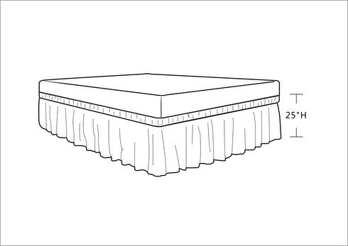 Biscaynebay Wrap Around Bed Skirts for Twin & Twin XL Beds with Extra Long Drop of 25 Inches, White Elastic Dust Ruffles Easy Fit Wrinkle & Fade Resistant Silky Luxurious Fabric Solid Machine Washable