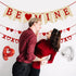4Pcs Valentines Day Decorations Valentine's Day Decor Set No DIY Required Felt BE MINE Love Heart XO Garlands Banner for Home Classroom Office Wedding Party Anniversary