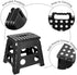 Delxo 13 Folding Step Stool in Black,1 Pack Premium Heavy Duty Foldable Stool for Kids and Adults,Portable Collapsible Plastic Step Stool,Non Slip Folding Stools for Kitchen Bathroom Bedroom