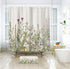 Riyidecor Fabric Wildflower Botanical Shower Curtain for Bathroom Decor 72Wx72H Inch Floral Flower Plant Herbs Green Leaves Decorative Bath Set Bathroom Accessories Polyester Waterproof 12 Pack Hooks