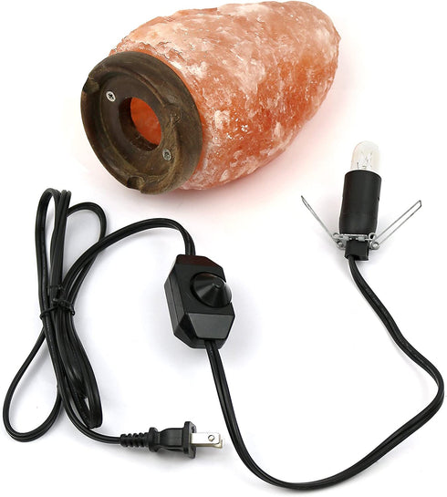 Greenco Natural Himalayan Rock Salt Lamp 6-11 lbs with Wood Base, Electric Wire, Dimmer Control & Bulb