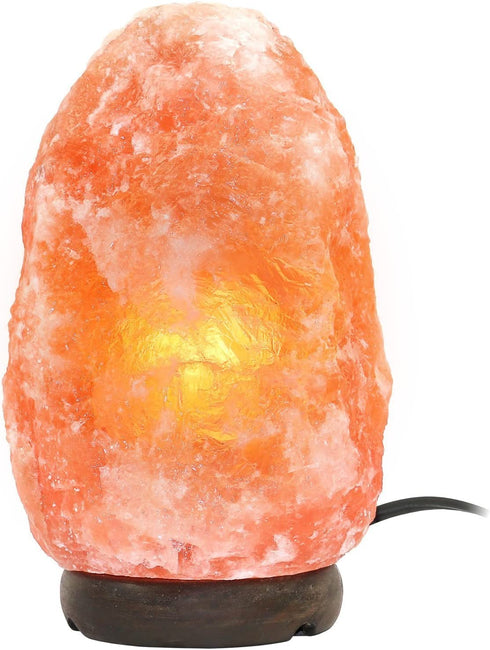 Greenco Natural Himalayan Rock Salt Lamp 6-11 lbs with Wood Base, Electric Wire, Dimmer Control & Bulb