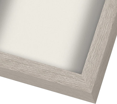 Americanflat 8.5x11 Shadow Box Frame in Drift wood with Soft Linen Back - Composite Wood with Polished Glass for Wall and Tabletop